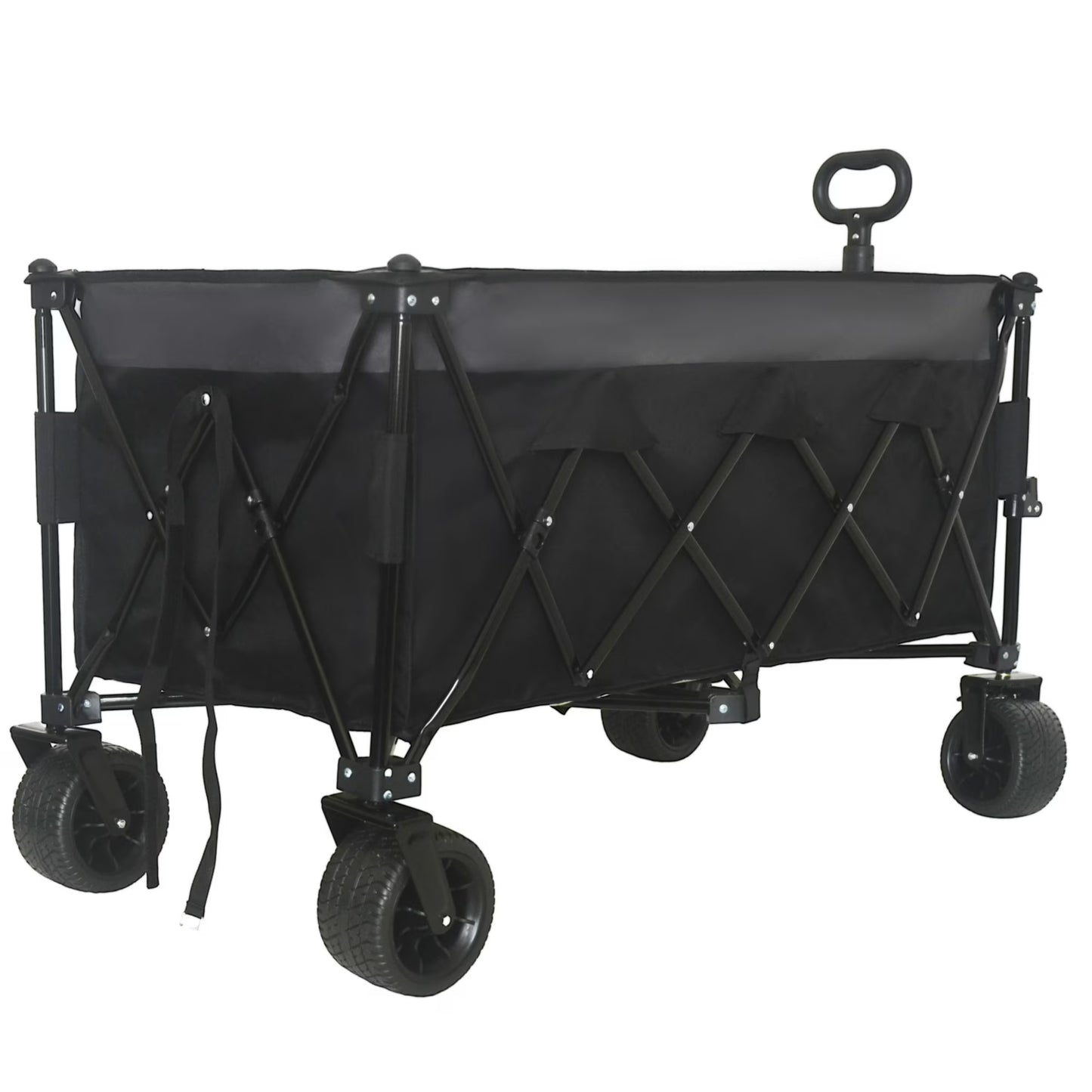 "51-inch Extended Heavy-Duty Foldable Utility Wagon, 480lbs Capacity Collapsible Wagon with All-Terrain Wheels and Brakes, Patented Ultra-Stable Steel Frame Garden Cart, No Assembly Required"