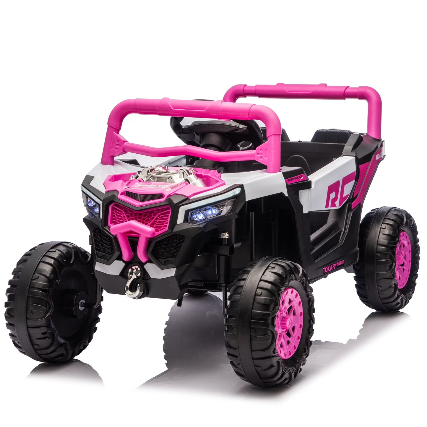 12V Kids Ride On Electric UTV W/Remote Control,Slow Start&Swing Function, Anti-Slip Wheels with Front Shock Absorbers, LED, Music Player, Electric Ride on Cars for Kids Aged 3-5 Boys and Girls