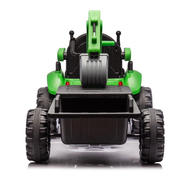 24V Kids Ride-On Electric Tractor with 4-in-1 Construction Attachments (Excavator, Dump Truck & Bulldozer), Parent Remote Control, 3-Speed, Music Player, LED Lights, Swivel Seat, Detachable Wagon