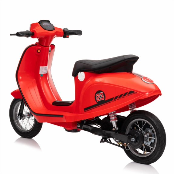 24V 250W Electric Scooter for Kids, Powerful Ride On Toy with 12" Air-Filled Tires, Dual Rear Suspension, Hand Accelerator & Brake, MP3 Music Player, Bluetooth, Slow Start, Ride On Cars for Ages 8+