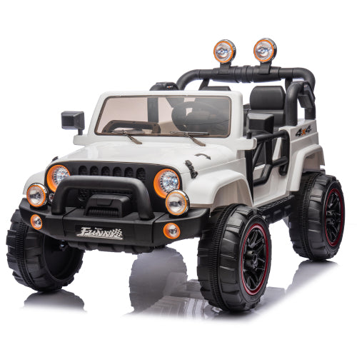 24V Kids Ride On Electric Car with Remote Control, 2WD, 20” Seat Width, USB/Bluetooth Music Player, Pull Rod, Rear Suspension, LED Lights, Trunk Storage, for Kids Ages 3-8, High/Low Speed