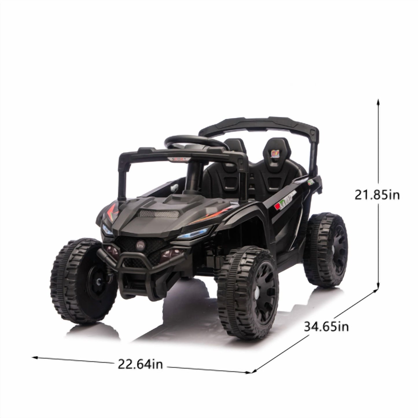 24V Kids Ride on UTV with Remote Control, 4 Wheel Suspension Ride on toy, Anti-Collision Bar, Non-Slip Grip Wheels, Bluetooth Music, Power Display, Electric Toy Car for Kids Ages 3–5