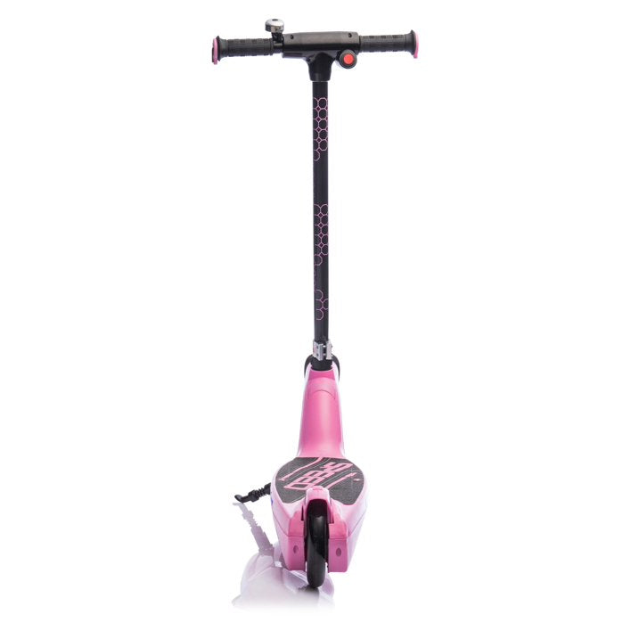 Electric Scooter for Kids, 12V Kids Electric Scooter for Boys Girls 6-14 Year Old, Kids Scooter with Kickstand, Scooter Bell, Colorful LED Lights, Front Big Light, Rear Brake, Pink