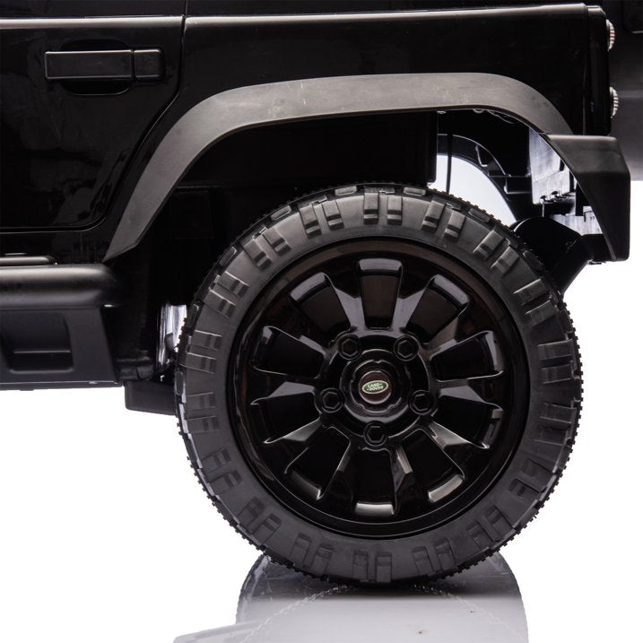 24v Kids Ride On Cars With Remote Control, Bluetooth, Music, Led Lights, 2015 Land Rover Defender 90 Battery Powered Ride On Cars Toys For Kids Boys Girls, 4 Wheel Suspension Electric Car, Black