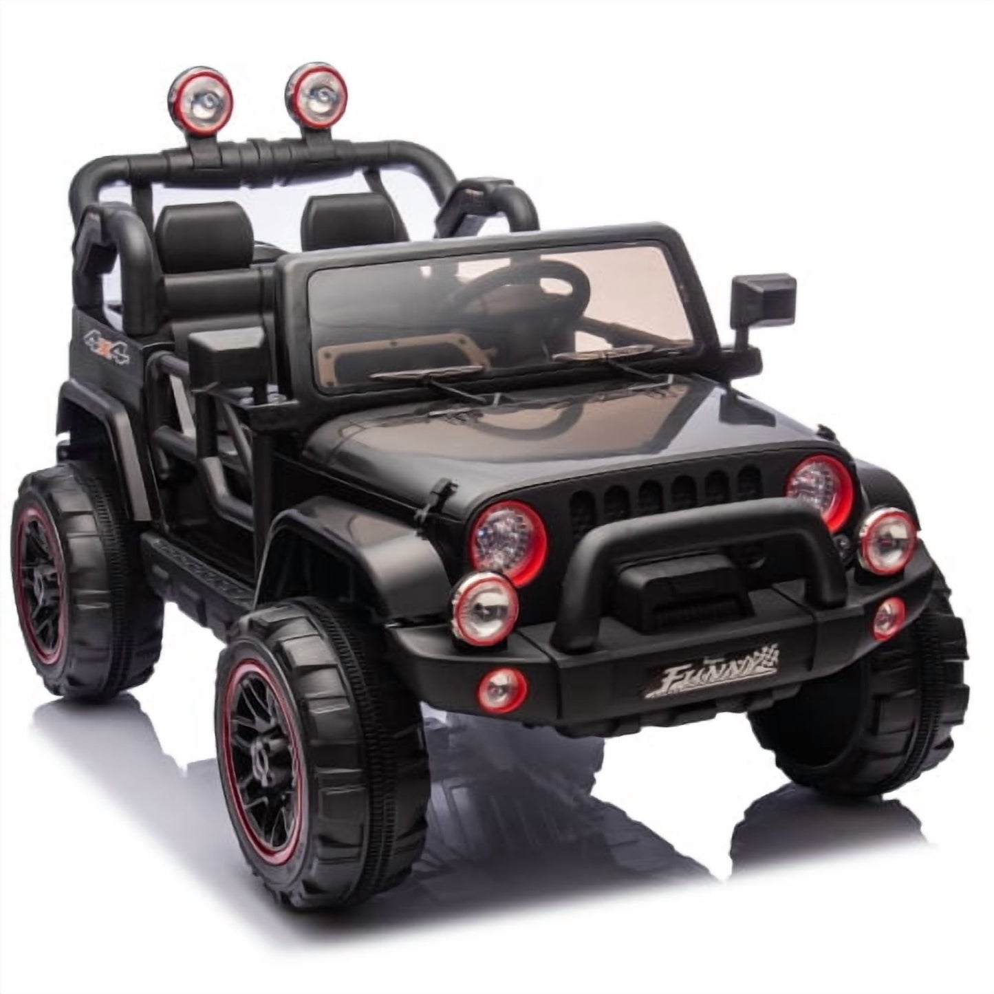 24V Kids Ride On Electric Car with Remote Control, 2WD, 20” Seat Width, USB/Bluetooth Music Player, Pull Rod, Rear Suspension, LED Lights, Trunk Storage, for Kids Ages 3-8, High/Low Speed