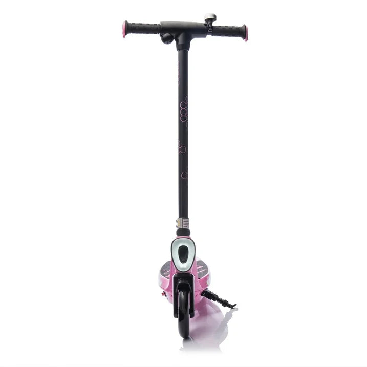 Electric Scooter for Kids, 12V Kids Electric Scooter for Boys Girls 6-14 Year Old, Kids Scooter with Kickstand, Scooter Bell, Colorful LED Lights, Front Big Light, Rear Brake, Pink