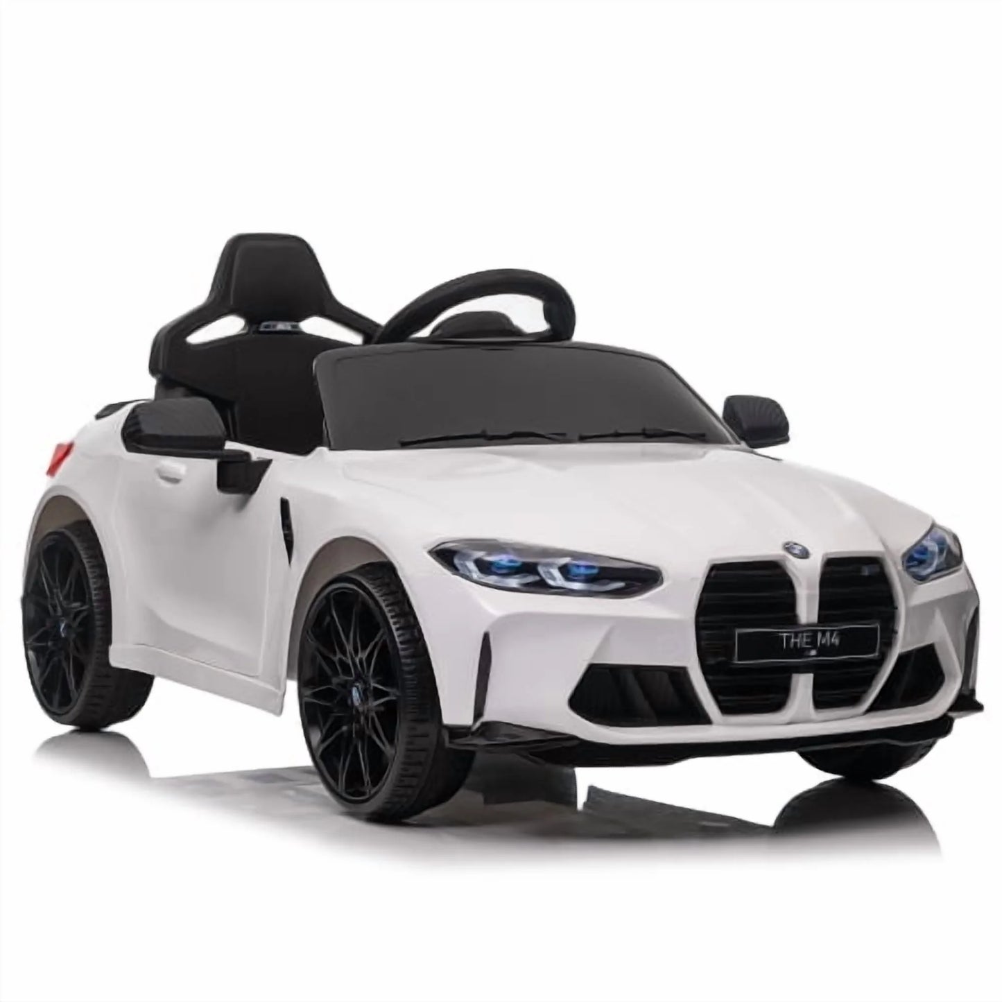 BMW M4 12V Kids Ride-On Car with Parent Remote, 3 Speeds, LED Lights, Bluetooth/USB/MP3, Battery Display Ride on Toy for Ages 3-8