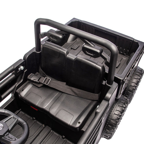 24V Kids Ride On Electric Dump Truck w/Remote Control, Single Seat Ride On Toy Car with Hydraulic Dump Bed, Bluetooth Music, LED, Shock Absorbers, Electric Truck Car for Boys & Girls Ages 3–5 (Black)