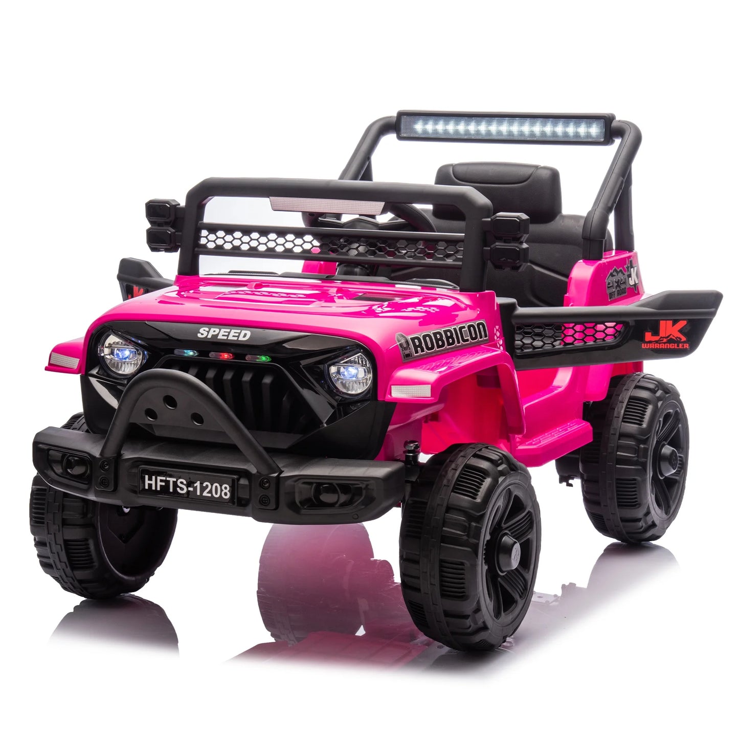 12V Kids Electric Ride-On Truck Car with Remote Control, Dual Drive, 4-Wheel Suspension, Music & Early Education Mode, Bluetooth/USB/MP3, Mic Jack, LED Lights – For Toddlers Ages 1-4