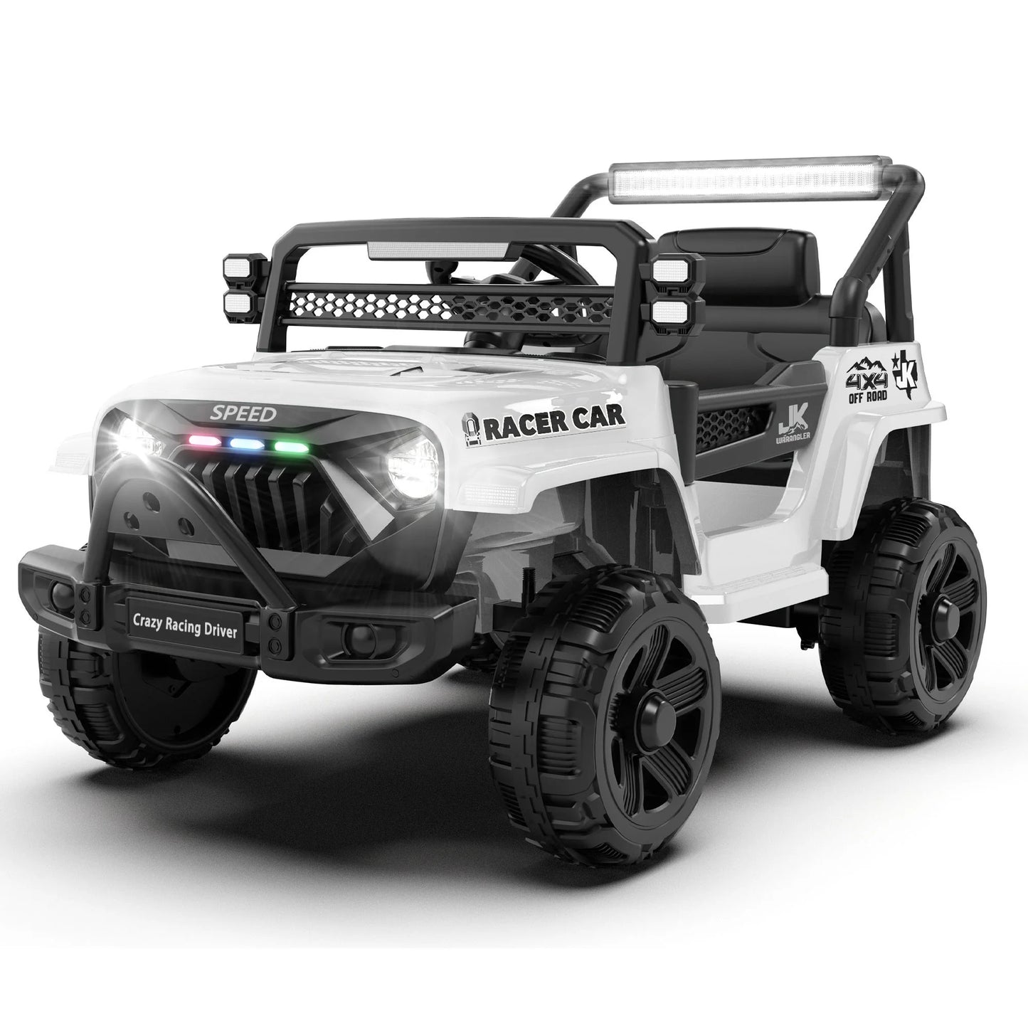 12V Kids Electric Ride-On Truck Car with Remote Control, Dual Drive, 4-Wheel Suspension, Music & Early Education Mode, Bluetooth/USB/MP3, Mic Jack, LED Lights – For Toddlers Ages 1-4