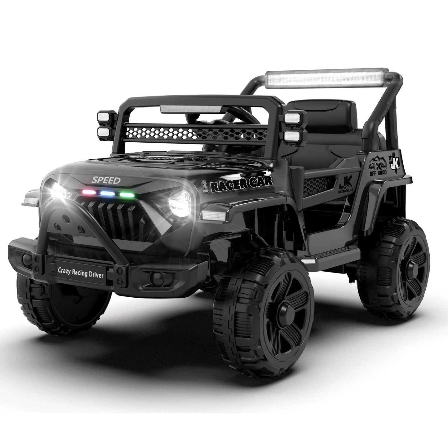 12V Kids Electric Ride-On Truck Car with Remote Control, Dual Drive, 4-Wheel Suspension, Music & Early Education Mode, Bluetooth/USB/MP3, Mic Jack, LED Lights – For Toddlers Ages 1-4