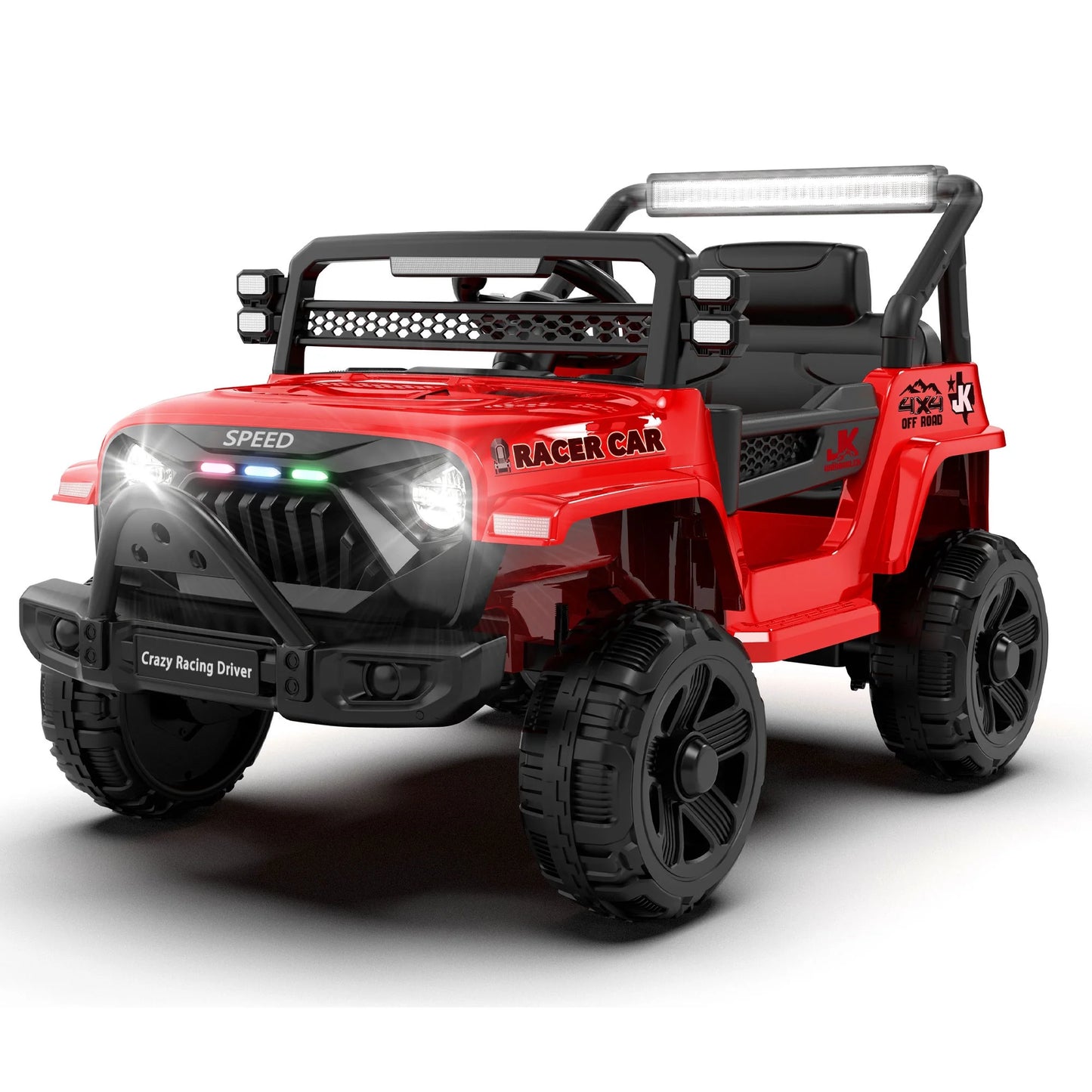12V Kids Electric Ride-On Truck Car with Remote Control, Dual Drive, 4-Wheel Suspension, Music & Early Education Mode, Bluetooth/USB/MP3, Mic Jack, LED Lights – For Toddlers Ages 1-4