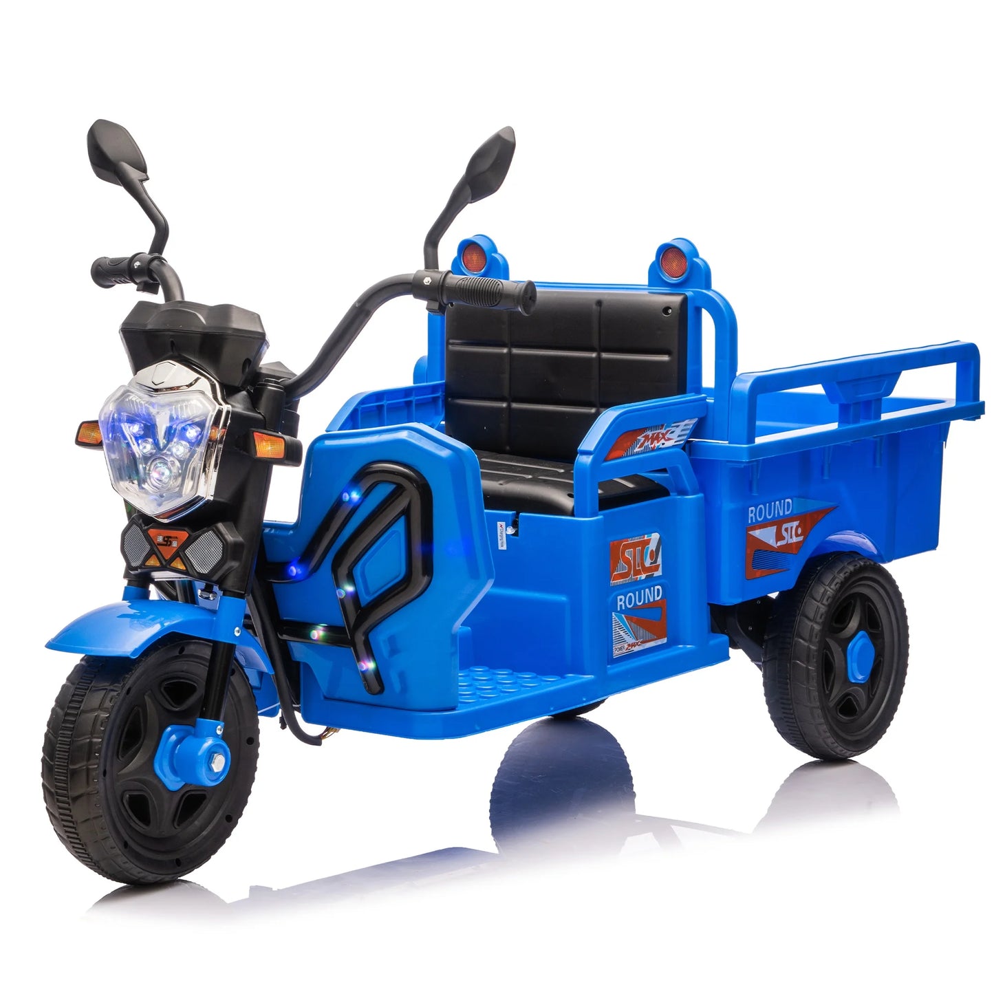 12V Kids Ride-On 3-Wheel Dump Truck Trike with LED Lights, Music, Anti-Slip Wheels, Cargo Bed & Long Battery Life – Electric Cargo Ride-On Toy for Boys & Girls Ages 3-7