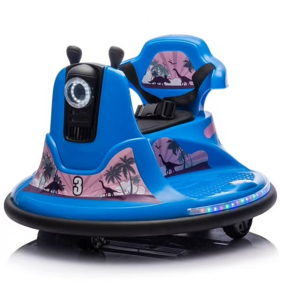 12V Kids Ride-On Bumper Car with Parent Remote Control, 360° Rotation, Direction Switch, Safety Belt, LED Light Belt, Bluetooth, MP3 Music, Powered Electric Ride On Toy Car for Kids Ages 2–5,