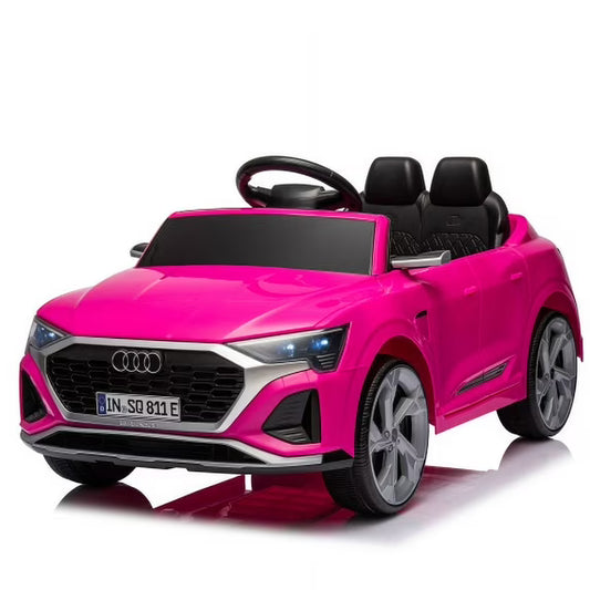 12V Powered Ride on Cars with Remote Control, Licensed Audi SQ8 Ride on Toys for Kids, 4 Wheel Suspension Electric Toy Cars with Soft Start, Music, LED, Electric Car for Boys Girls Aged 3+, Blue