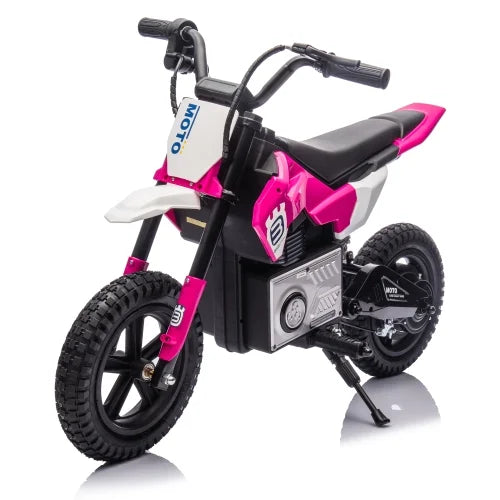 24V Kids Electric Motocross Motorcycle with Bluetooth Music - 200W Power, Rear Shock Absorber, LED Breathing Lights, Adjustable Speed up to 9.32 MPH - Powered Ride On Toy for Boys Girls Ages 5-15