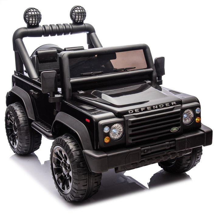 24v Kids Ride On Cars With Remote Control, Bluetooth, Music, Led Lights, 2015 Land Rover Defender 90 Battery Powered Ride On Cars Toys For Kids Boys Girls, 4 Wheel Suspension Electric Car, Black