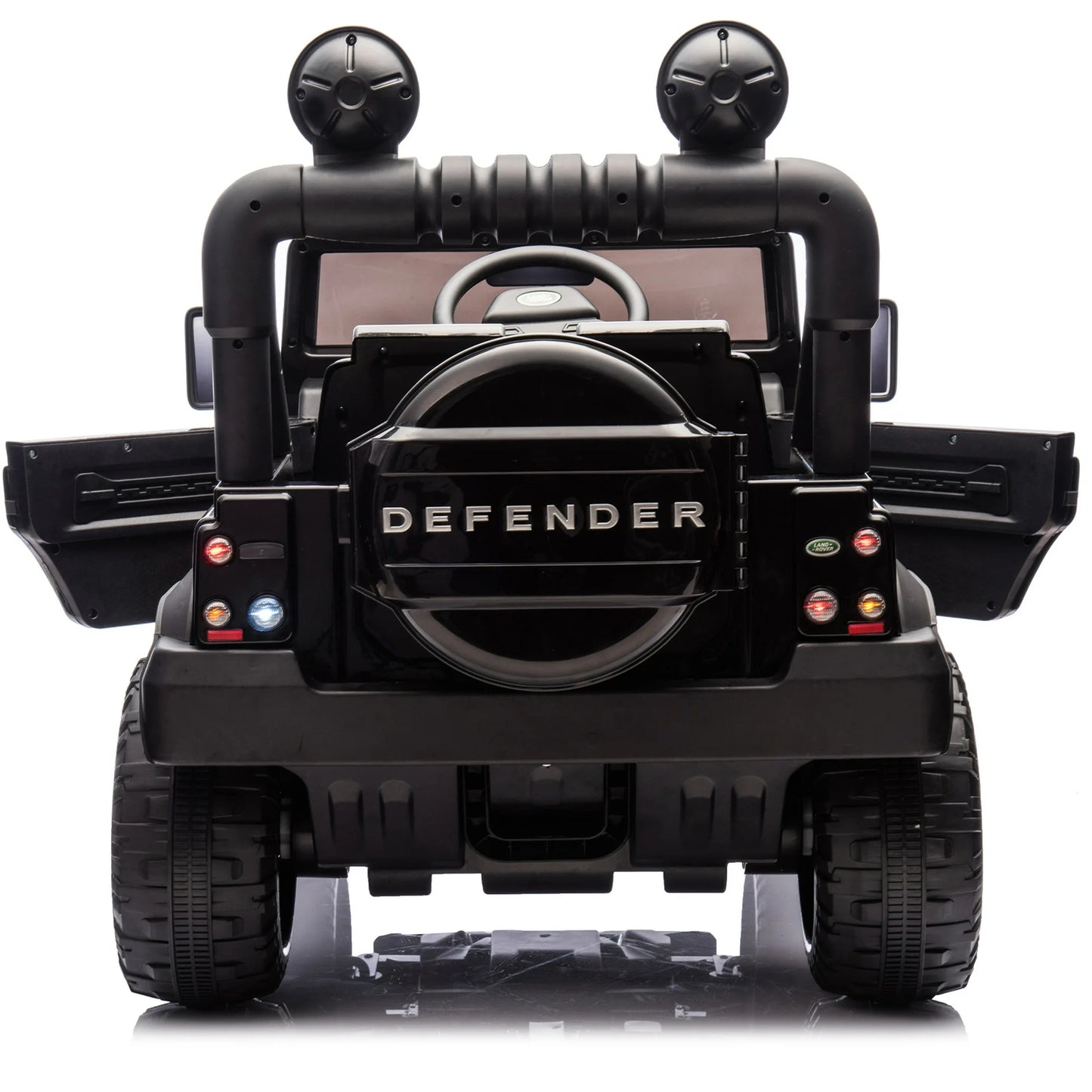 24v Kids Ride On Cars With Remote Control, Bluetooth, Music, Led Lights, 2015 Land Rover Defender 90 Battery Powered Ride On Cars Toys For Kids Boys Girls, 4 Wheel Suspension Electric Car, Black