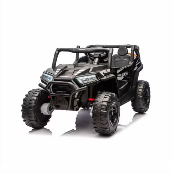 24V 4WD 2-Seater Ride On UTV for Kids, Electric Car with Remote Control, Big Truck Ride On Toys w/ Bluetooth, Music, LED Lights, Dual Doors, Suspension, Powered Ride On Cars for Boys, Girls Ages 3-7