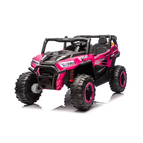 24V 4WD 2-Seater Ride On UTV for Kids, Electric Car with Remote Control, Big Truck Ride On Toys w/ Bluetooth, Music, LED Lights, Dual Doors, Suspension, Powered Ride On Cars for Boys, Girls Ages 3-7