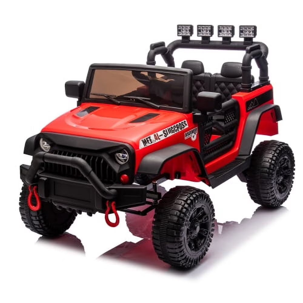 24V Kids Ride On Car with Remote Control, 400W Powerful Motor SUV, 4 Wheel Suspension, Forward/Reverse, Bluetooth Music, LED, Safety Belt & Doors, Powered Ride On Toy for Boys Girls Ages 3-8
