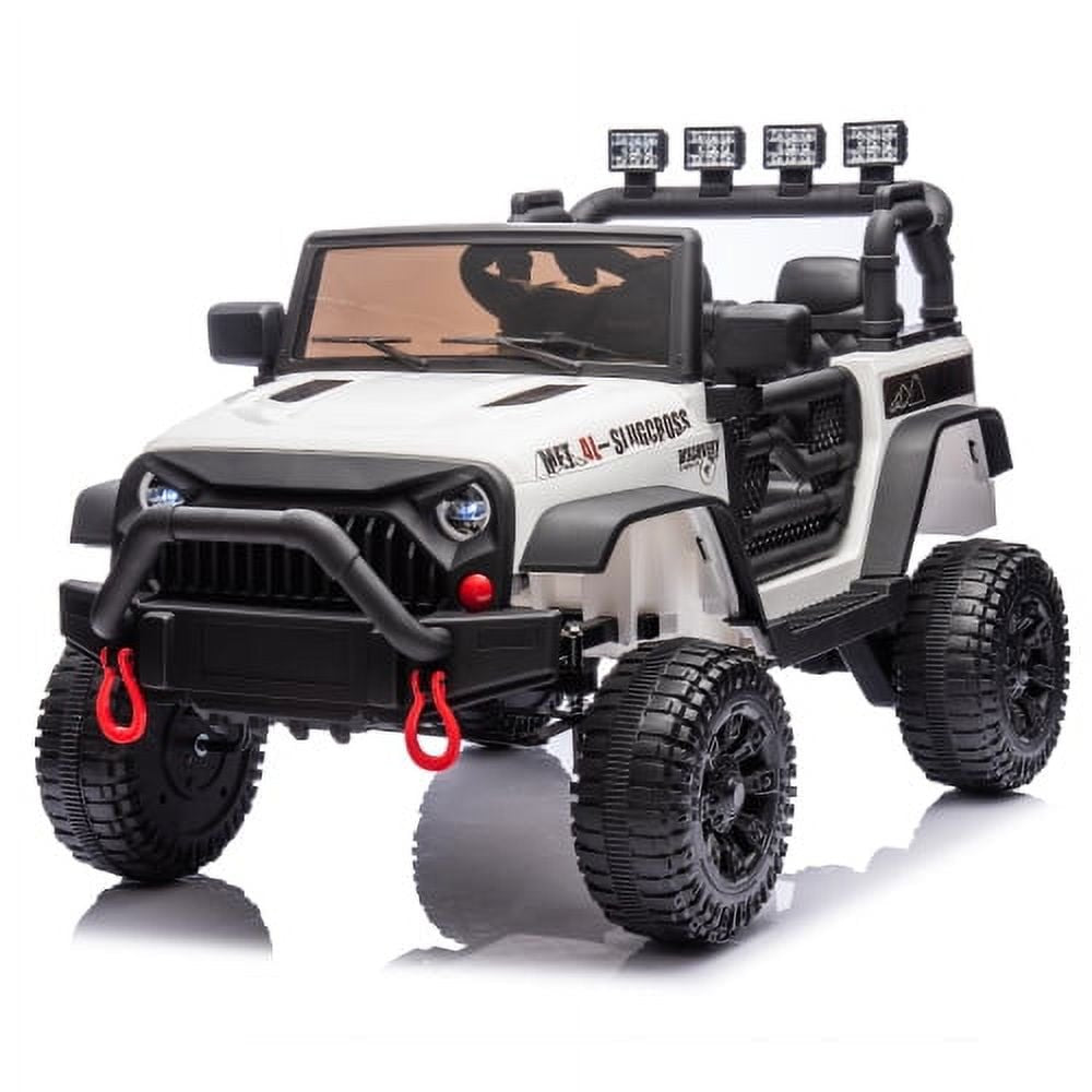 24V Kids Ride On Car with Remote Control, 400W Powerful Motor SUV, 4 Wheel Suspension, Forward/Reverse, Bluetooth Music, LED, Safety Belt & Doors, Powered Ride On Toy for Boys Girls Ages 3-8