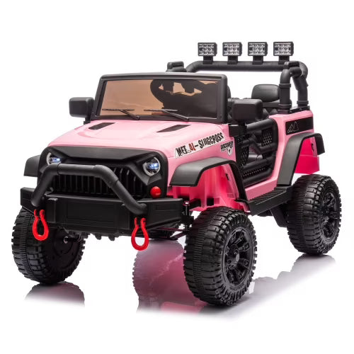 24V Kids Ride On Car with Remote Control, 400W Powerful Motor SUV, 4 Wheel Suspension, Forward/Reverse, Bluetooth Music, LED, Safety Belt & Doors, Powered Ride On Toy for Boys Girls Ages 3-8