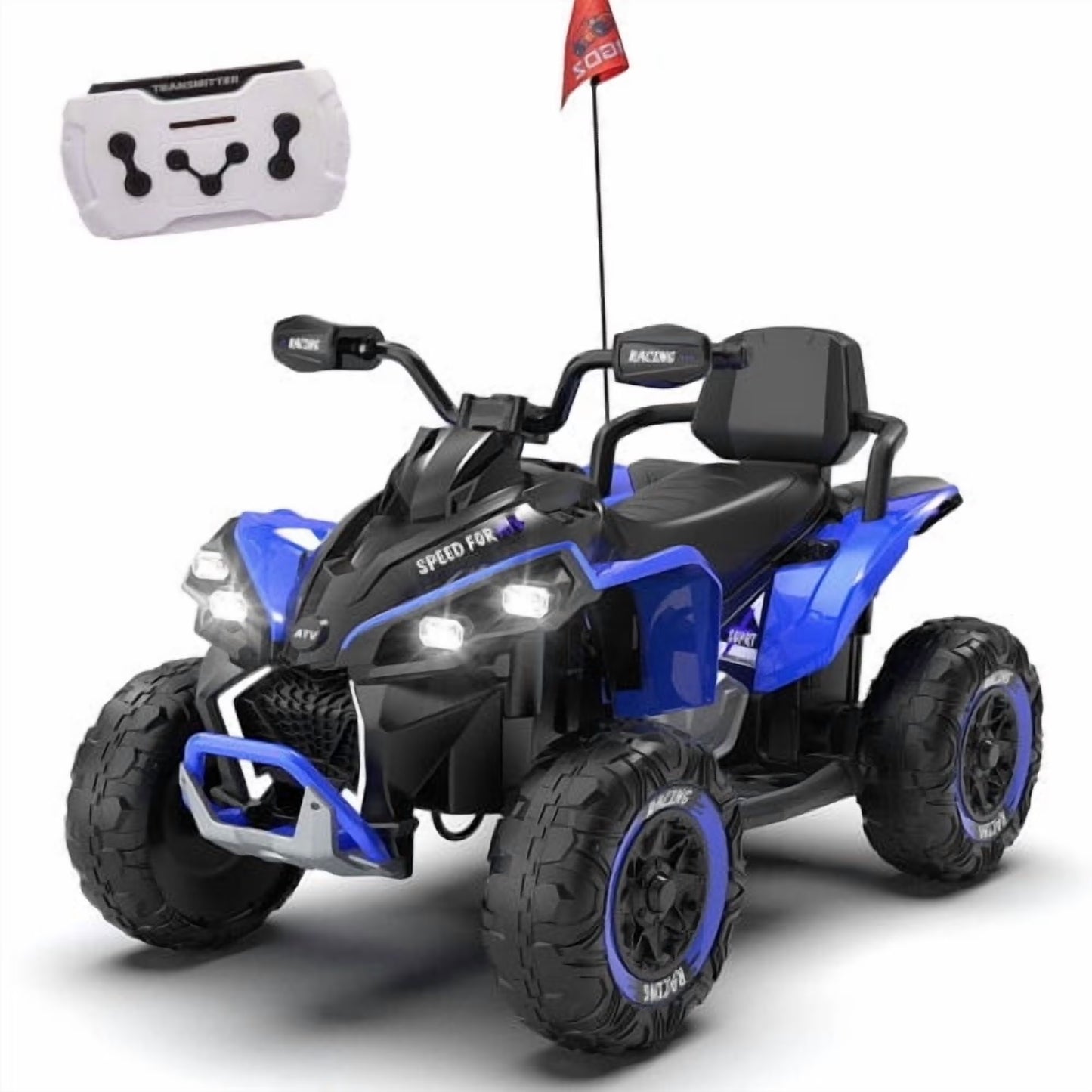 24V Kids Ride On Electric XXXL ATV with Remote Control, 4 Wheel Shock Absorber, English Storytelling, Bluetooth Music | 3 Speeds Up to 3.73 MPH | Powered Ride On Toy Car for Ages 3-12 Years