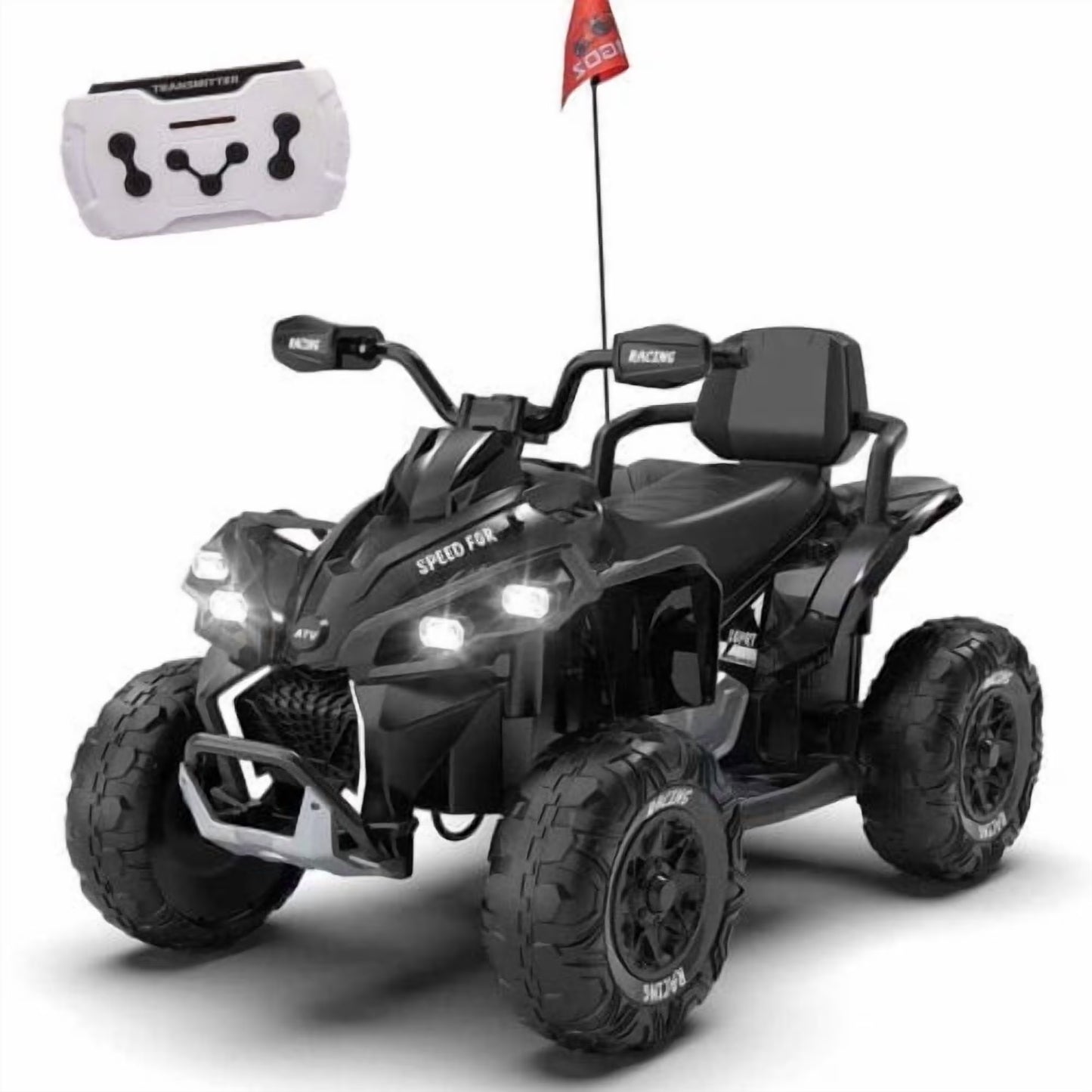 24V Kids Ride On Electric XXXL ATV with Remote Control, 4 Wheel Shock Absorber, English Storytelling, Bluetooth Music | 3 Speeds Up to 3.73 MPH | Powered Ride On Toy Car for Ages 3-12 Years