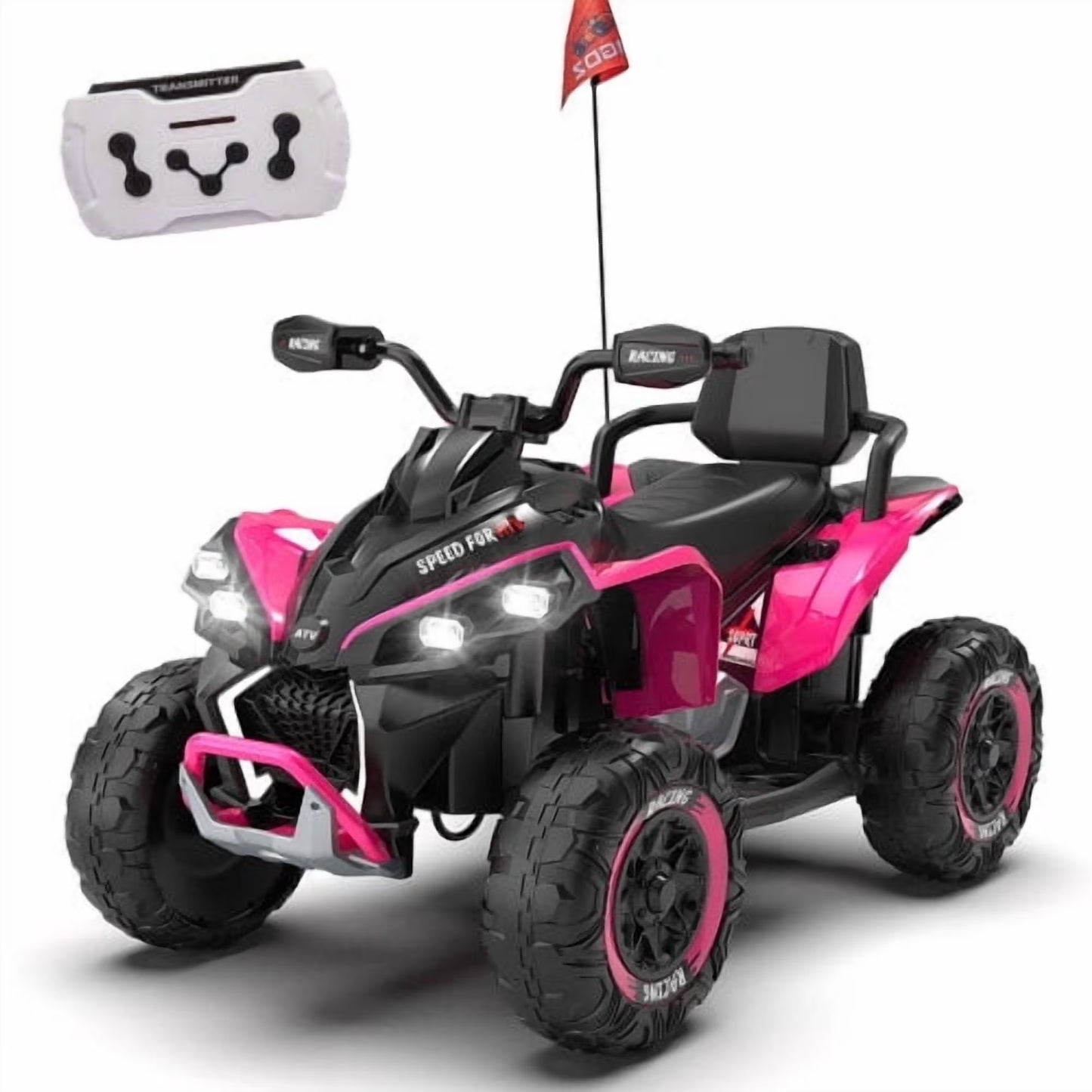 24V Kids Ride On Electric XXXL ATV with Remote Control, 4 Wheel Shock Absorber, English Storytelling, Bluetooth Music | 3 Speeds Up to 3.73 MPH | Powered Ride On Toy Car for Ages 3-12 Years