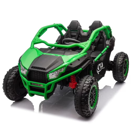 24V Two-seater Kids Ride On UTV w/Parents Control,20in seat width,400W Super high power,Four-wheel Suspension,Bluetooth,MP3,USB,LED Light,Horn,Rear storage space, for Kids aged 3+.