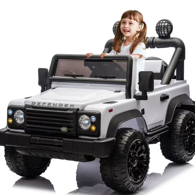 24v Kids Ride On Cars With Remote Control, Bluetooth, Music, Led Lights, 2015 Land Rover Defender 90 Battery Powered Ride On Cars Toys For Kids Boys Girls, 4 Wheel Suspension Electric Car, Green