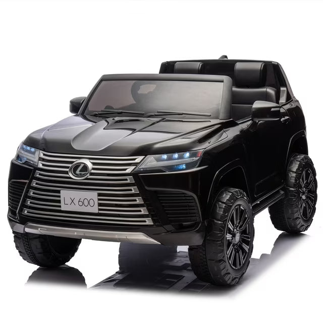 24v Kids Two Seater Ride On Cars With Remote Control, Power Display, Bluetooth, Music, LEXUS LX600 Ride on Toy Cars With 20" Seat, 4 Wheel Suspension Electric Car for Kids Boy Girls, White