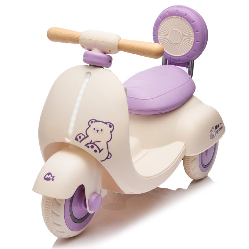 12V Kids Electric Motorcycle w/ 2.4G Remote Control, 3-Wheel Design & Soft-Start for Toddlers Ages 1-3 | Safe-Ride Lights & Bluetooth, Purple