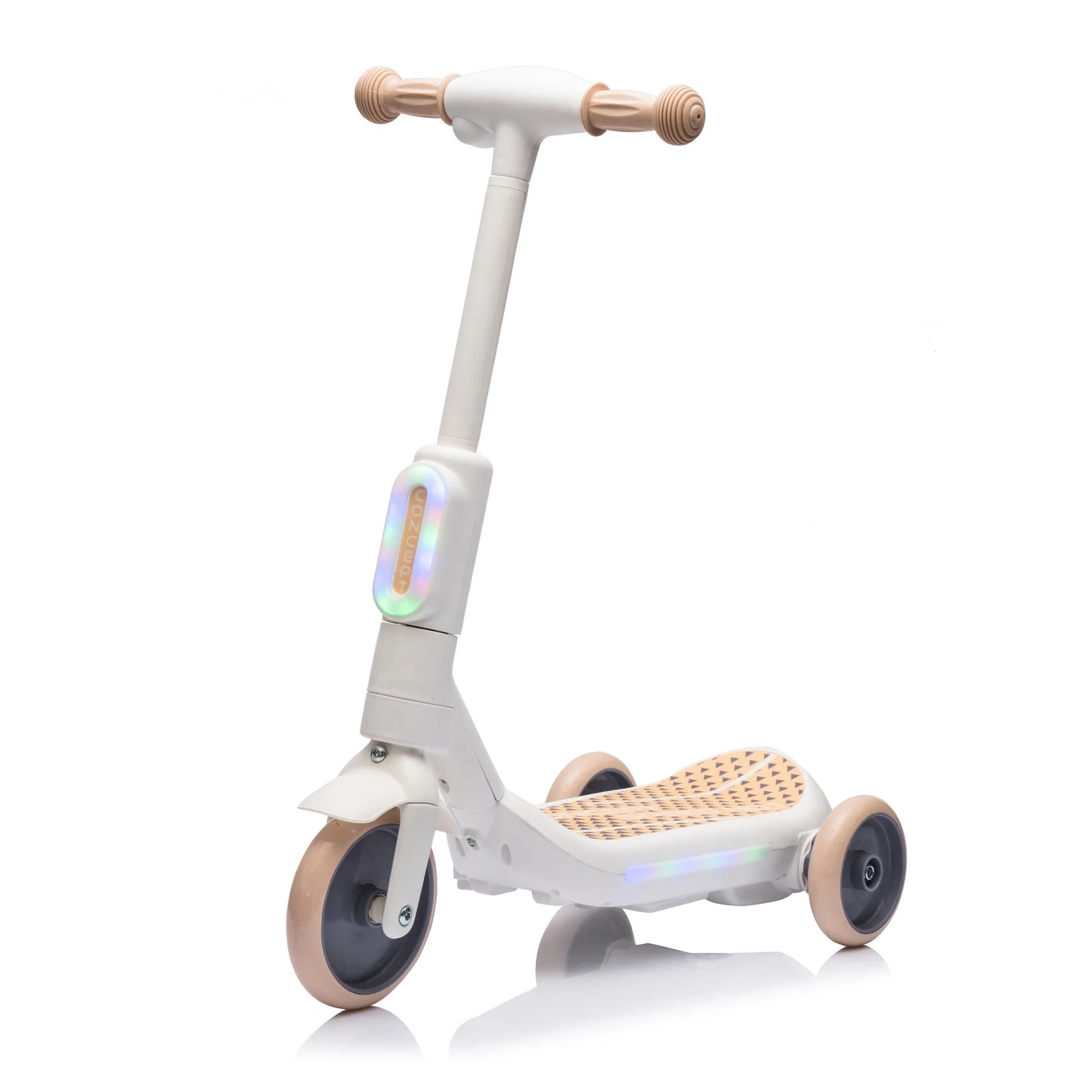 3 Wheel Electric Scooter for Kids Ages 3-6, LED Light Up Balance Training Scooter with Music, Steam Sprayer & Extra Wide Non Slip Deck, 6V Ride On Toy for Boys Grils