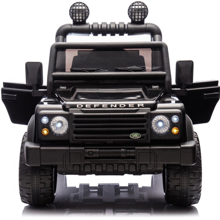 24v Kids Ride On Cars With Remote Control, Bluetooth, Music, Led Lights, 2015 Land Rover Defender 90 Battery Powered Ride On Cars Toys For Kids Boys Girls, 4 Wheel Suspension Electric Car, Black