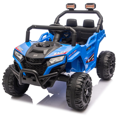 12v Kids Ride On Cars UTV With Remote Control, Ride on Toy/Anti-Collision Bar, High Chassis, Anti-Slip Wheels, Musie, 4 Wheel Suspension Electric Vehicle for Boys Or Girls, Blue