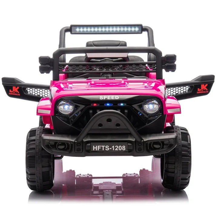 12V Kids Electric Ride-On Truck Car with Remote Control, Dual Drive, 4-Wheel Suspension, Music & Early Education Mode, Bluetooth/USB/MP3, Mic Jack, LED Lights – For Toddlers Ages 1-4