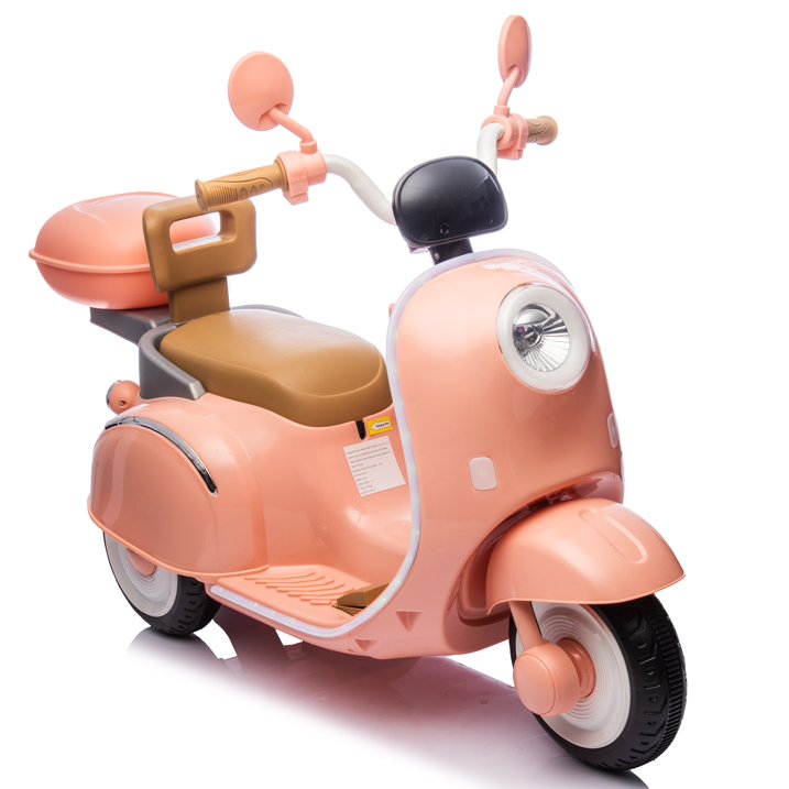 12V Kids Powered Ride On Motorcycle, 3 Wheel Electric Bike with LED Lights, Bluetooth, USB, Storage Box, Dual 35W Motors, Anti-Slip Tires & Backrest Seat Motorcycle Toy for Boys & Girls 3-6 Yrs, Pink