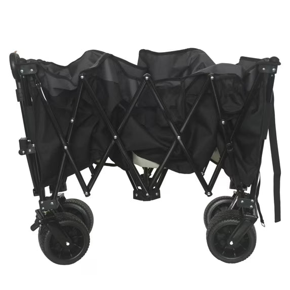 "51-inch Extended Heavy-Duty Foldable Utility Wagon, 480lbs Capacity Collapsible Wagon with All-Terrain Wheels and Brakes, Patented Ultra-Stable Steel Frame Garden Cart, No Assembly Required"