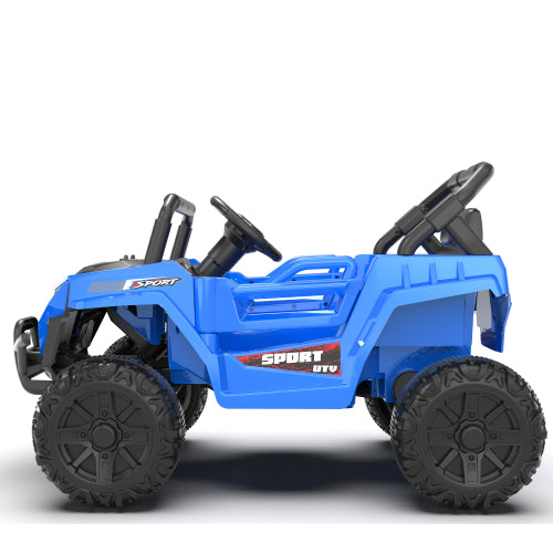 12v Kids Ride On Cars UTV With Remote Control, Ride on Toy/Anti-Collision Bar, High Chassis, Anti-Slip Wheels, Musie, 4 Wheel Suspension Electric Vehicle for Boys Or Girls, Blue