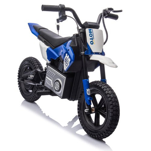 24V Kids Electric Motocross Motorcycle with Bluetooth Music - 200W Power, Rear Shock Absorber, LED Breathing Lights, Adjustable Speed up to 9.32 MPH - Powered Ride On Toy for Boys Girls Ages 5-15