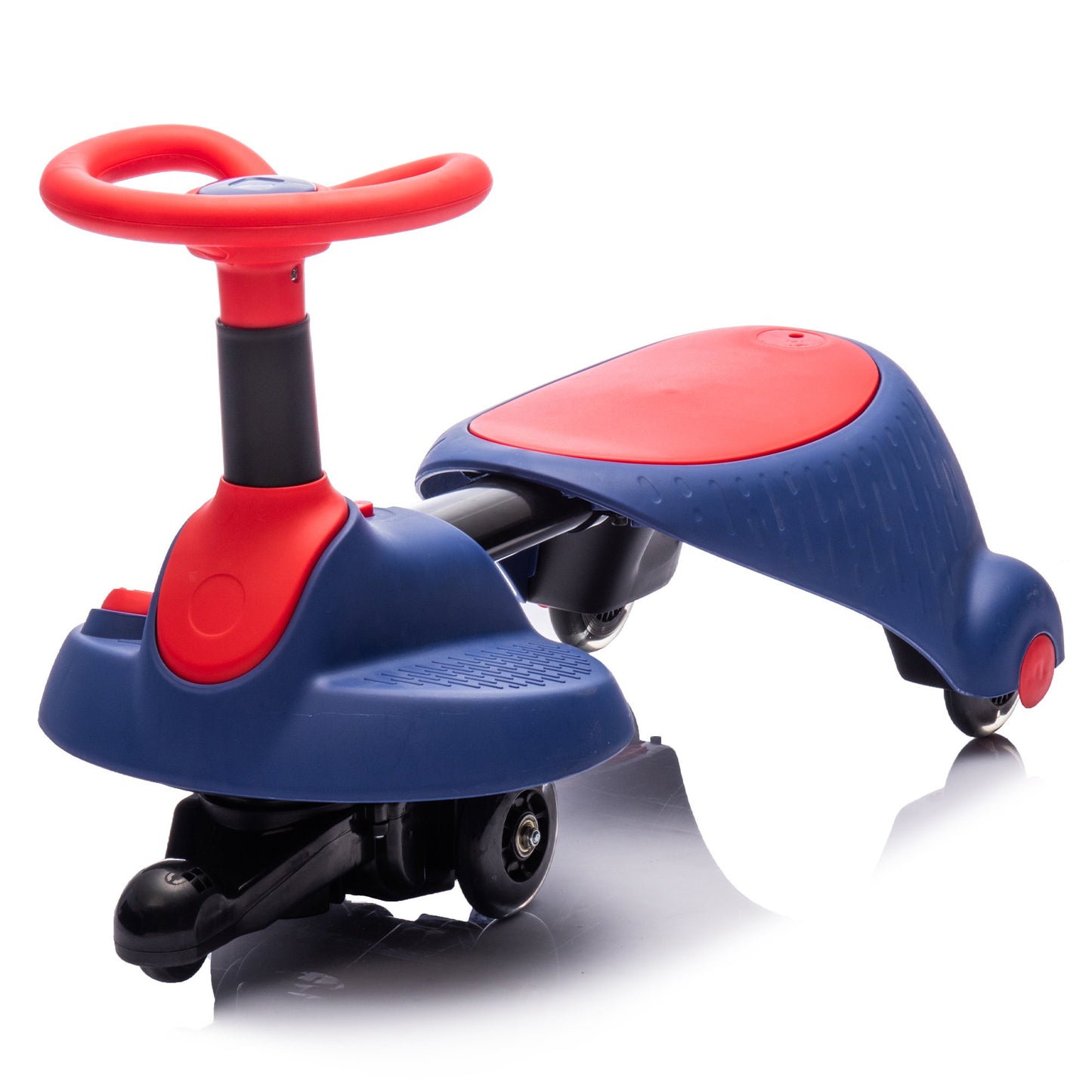6V Ride on Wiggle Car with Pedal, Retractable 2 in 1 Wiggle Car for Kids Boys Girls with Flashing Wheels, Bluetooth, Toddlers Ride on Toy Swing Car for Ages 3 and Up, Red