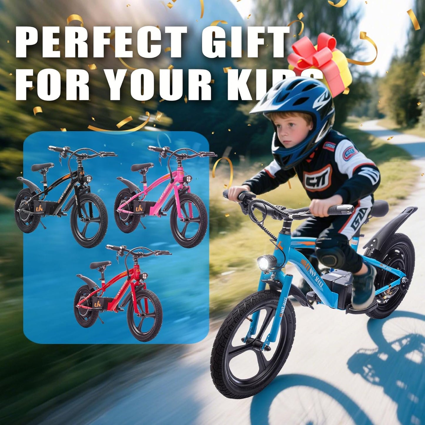 24V Kids Electric Dirt Bike, 300W Super Power Motor, 12.43 MPH Max Speed, 16" Pneumatic Tires, Adjustable Seat, Power Display, Powered Ride On Motorcycle for Boys Girls Ages 5-12 Years Old