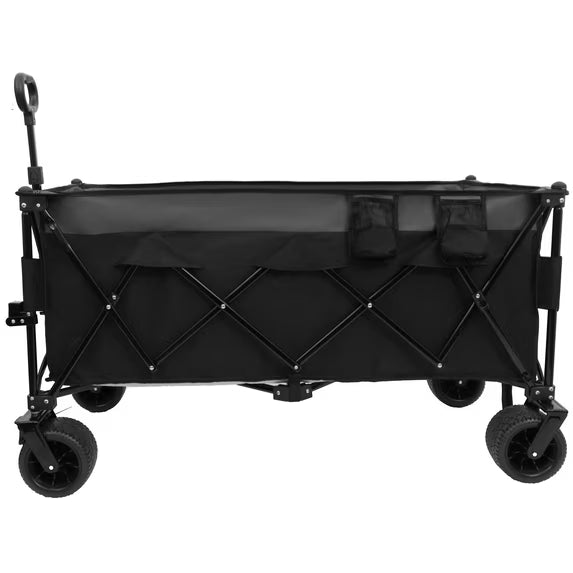 "51-inch Extended Heavy-Duty Foldable Utility Wagon, 480lbs Capacity Collapsible Wagon with All-Terrain Wheels and Brakes, Patented Ultra-Stable Steel Frame Garden Cart, No Assembly Required"