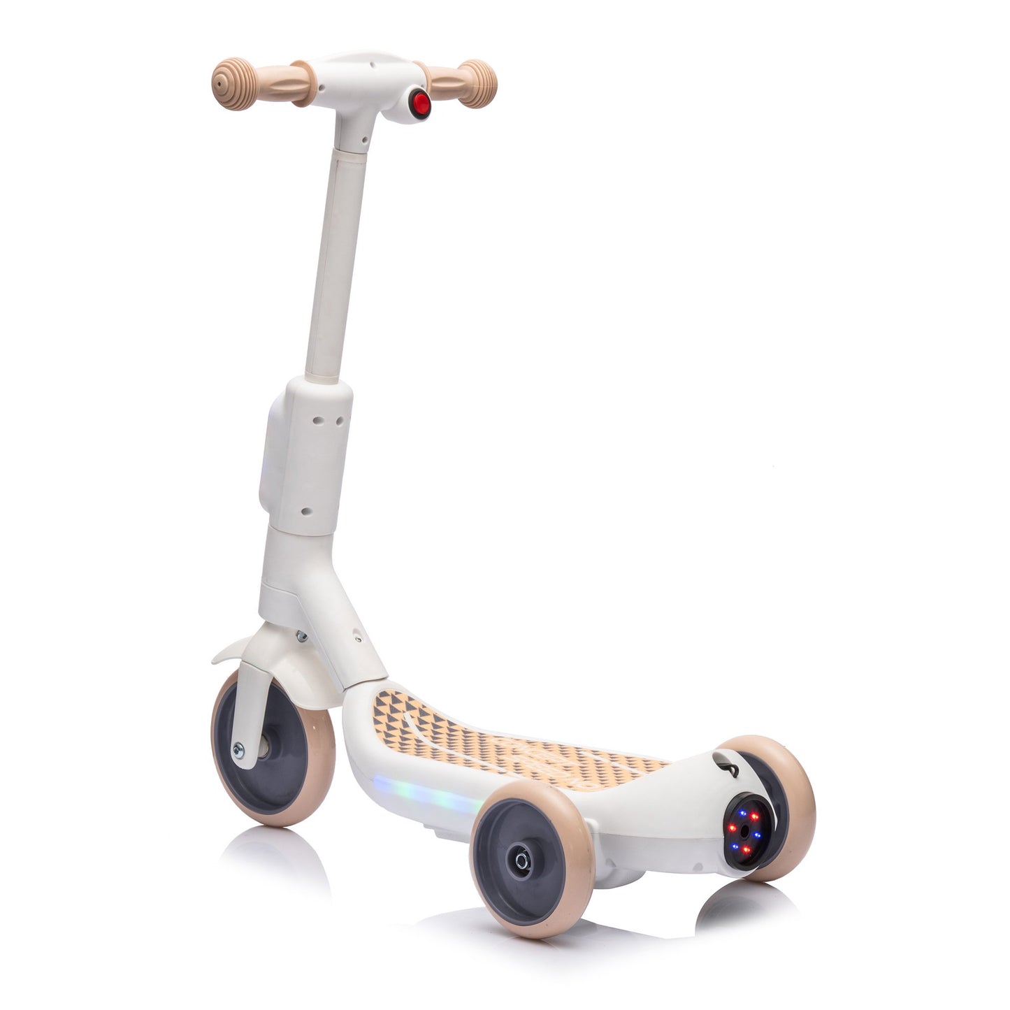 3 Wheel Electric Scooter for Kids Ages 3-6, LED Light Up Balance Training Scooter with Music, Steam Sprayer & Extra Wide Non Slip Deck, 6V Ride On Toy for Boys Grils