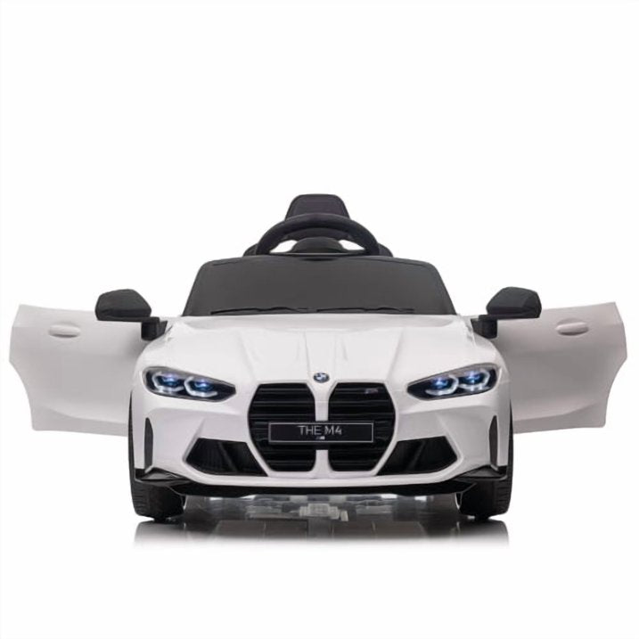 BMW M4 12V Kids Ride-On Car with Parent Remote, 3 Speeds, LED Lights, Bluetooth/USB/MP3, Battery Display Ride on Toy for Ages 3-8