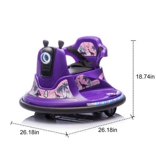 12V Kids Ride-On Bumper Car with Parent Remote Control, 360° Rotation, Direction Switch, Safety Belt, LED Light Belt, Bluetooth, MP3 Music, Powered Electric Ride On Toy Car for Kids Ages 2–5,