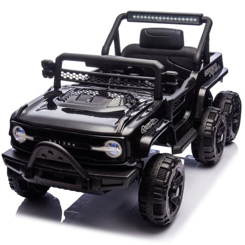 12V Kids Ride On 6-Wheel electric truck car W/Parents Control, Six-Wheel Suspension, Power display, Searchlight, LED Lights, Music&Bluetooth, USB, MP3&Microphone Ports, Slow start For Kids 3-5