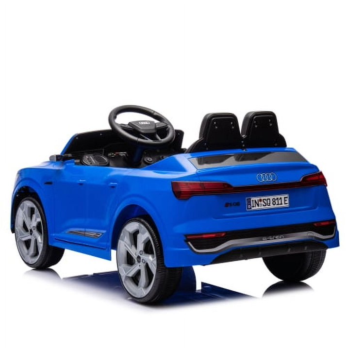 12V Powered Ride on Cars with Remote Control, Licensed Audi SQ8 Ride on Toys for Kids, 4 Wheel Suspension Electric Toy Cars with Soft Start, Music, LED, Electric Car for Boys Girls Aged 3+, Blue